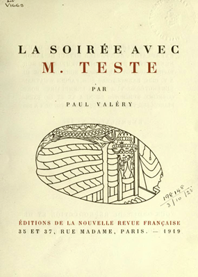 Buchcover von Paul Valéry, La soirée avec monsieur Teste (1896)