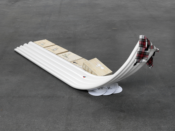 Helen Marten, Non-slip solutions for tartan evolutions, 2011