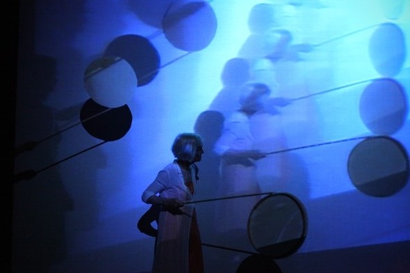 Joan Jonas, Reading Dante, at Performa 09, Courtesy of Performa, Photo Paula Court