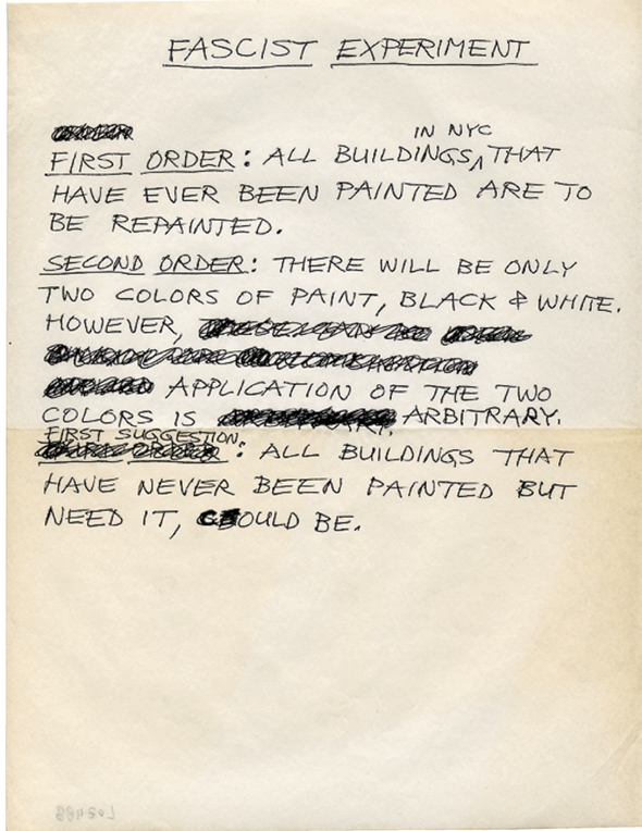 Lee Lozano, Fascist Experiment
