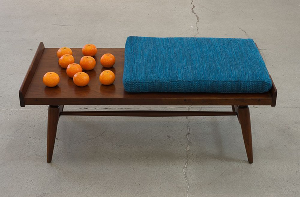 Margaret Lee, Tangerines and bench, 2013